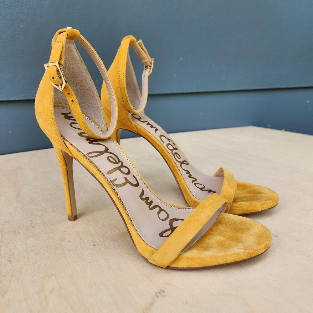 Sam Edelman Golden Yellow Ariella Ankle-Strap Dress Sandals - Size